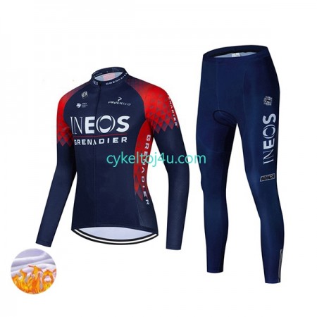 Ineos Grenadiers Cykeltrøje Langærmet + Cykelbukser Viter Thermal Fleece Dame 2022 N001